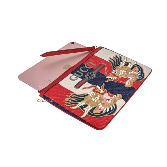 Gucci Red and Blue Dragon Clutch - Picture 4 of 8